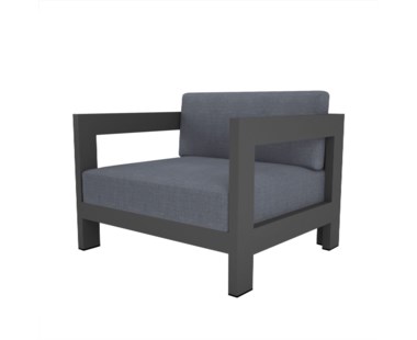 Hamilton Alu Compact 1 Seater - Charcoal / Canvas Black